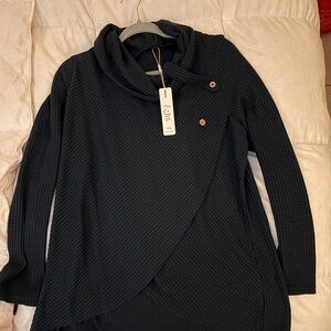 Elegant Black Cowl Neck Sweater